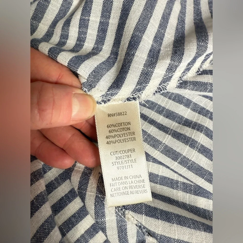 MAX STUDIO Blue and White stripe Maxi A-Line Skirt size M - Picture 12 of 15
